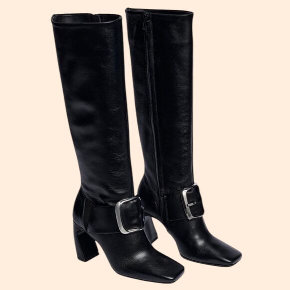 Zara Limited Edition Maxi Bucks Leather Boots - Picture 1 of 13